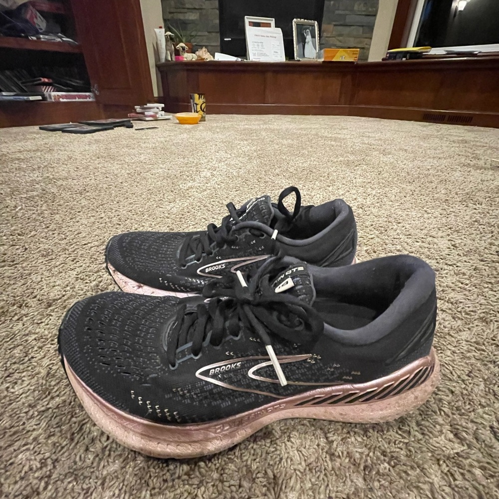 Brooks Women's Black and Pink Running Shoes